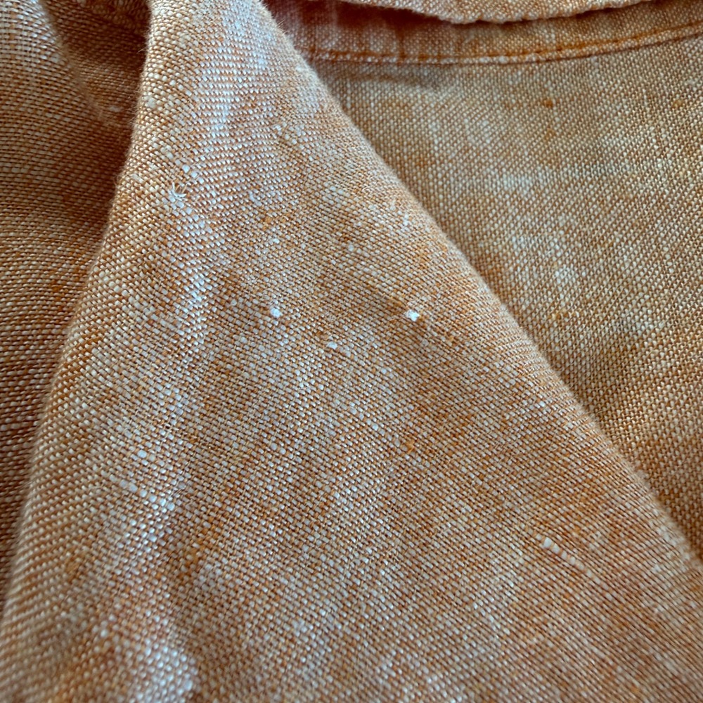 Jones New York Jones & Co 100% Linen Tunic Shirt Dress Orange Apricot Medium - Picture 14 of 14